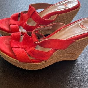 UGG wedge red suede. Adorable 8.5!